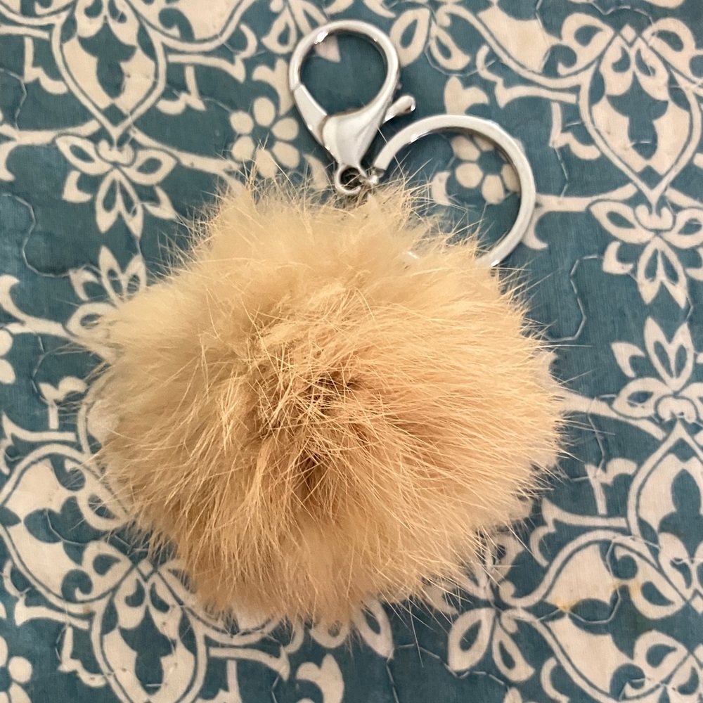 Real fur  Pom Pom Keychain
